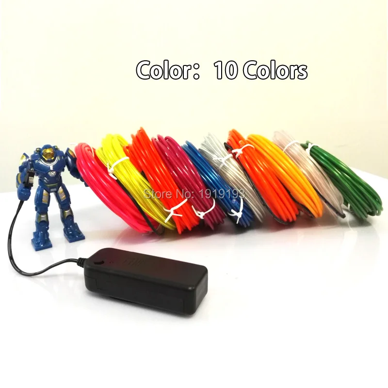 Tiras de Led tubo de fio de corda Powered By : 2-aa Batteries (not Included)