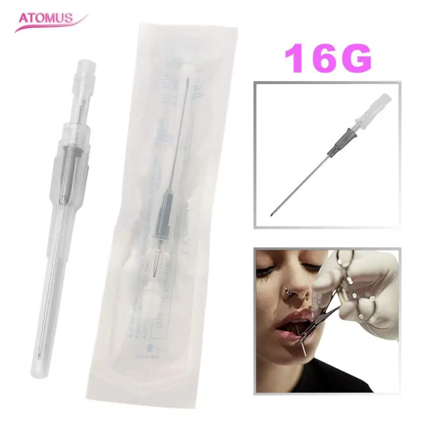 5 шт. Одноразовые стерилизованные тату иглы для пирсинга тела 16 г|catheter needle|tattoo