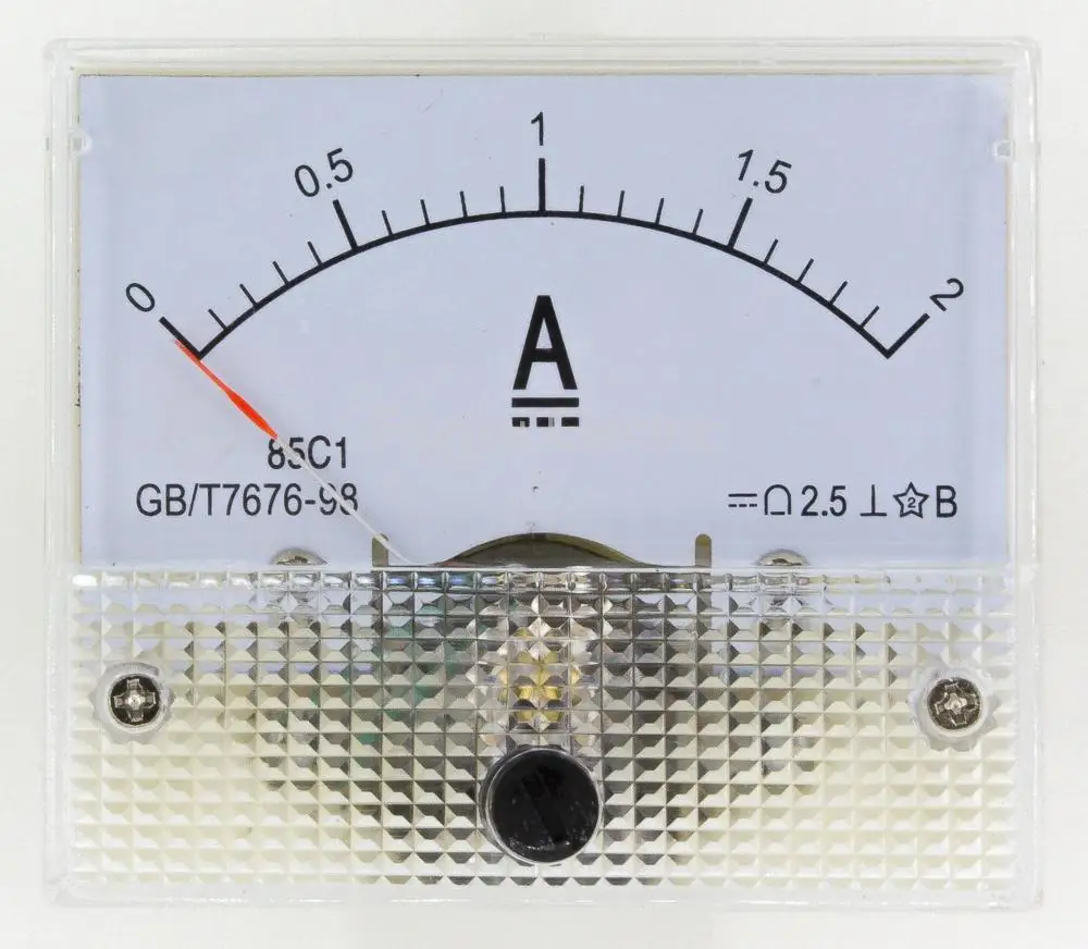 85C1-A DC стрелочный Амперметр измерительный прибор тока 1A 2A 3A 5A 10A 20A 85C1 серии аналоговая AMP метр 64*56 мм Размер - Цвет: 2A