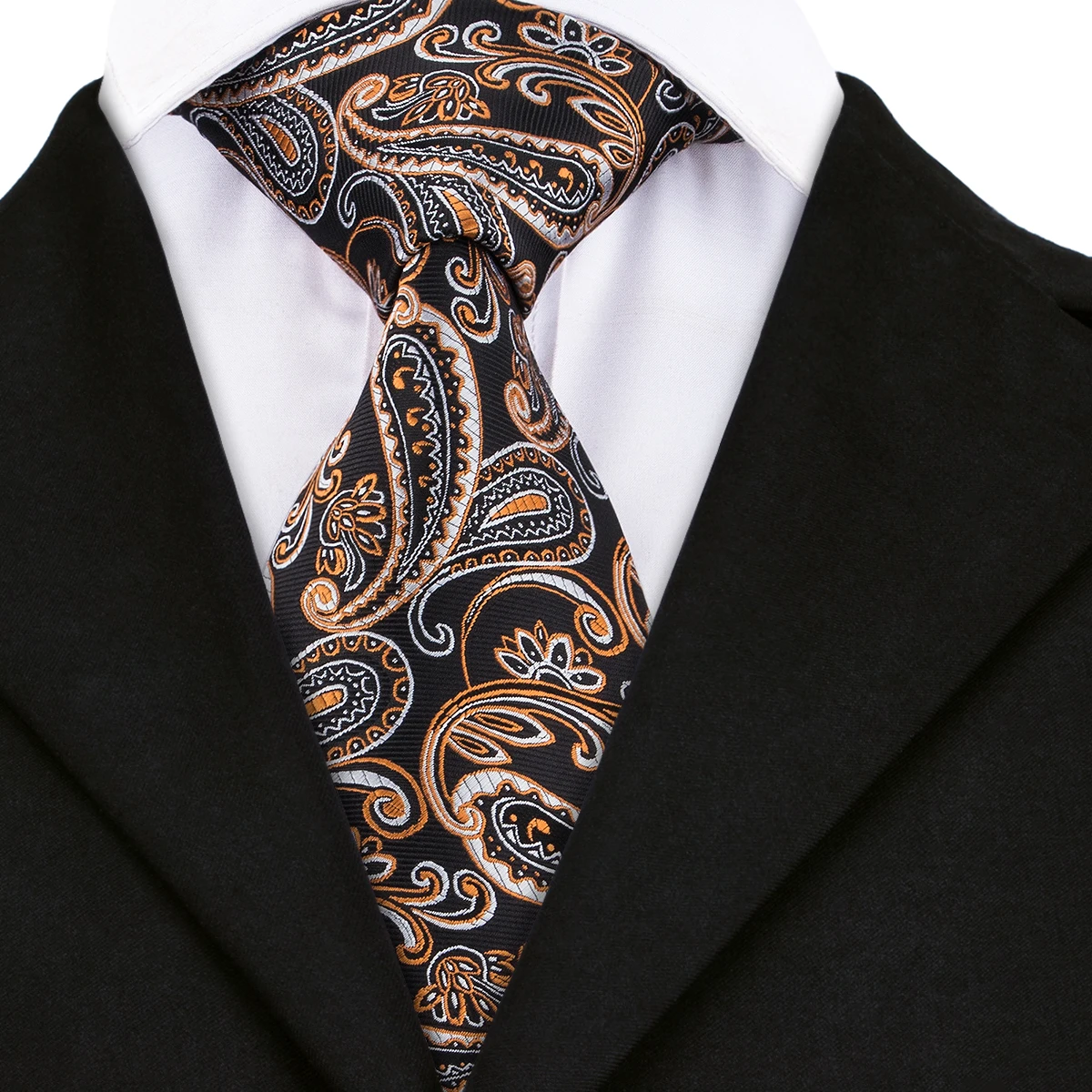 Hot Sale High Quality 100 Silk Ties for Men Brown Paisley Jacquare Woven Mens Ties for Business