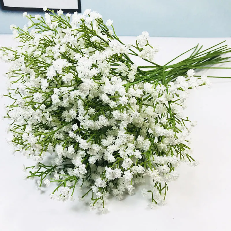 Flone Artificial Plastic Gypsophila Plants Flowers Bouquet Party Home Garden Wedding Bridal Decoration Supplies Fake Flowers (25)