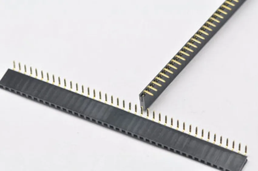 5PCS Pitch 2.54mm 1x40Pin 40 Pin Female Single Row Right Angle Straight Header Strip Connector Socket ys 532 single row 20pin female headers black 5 pcs