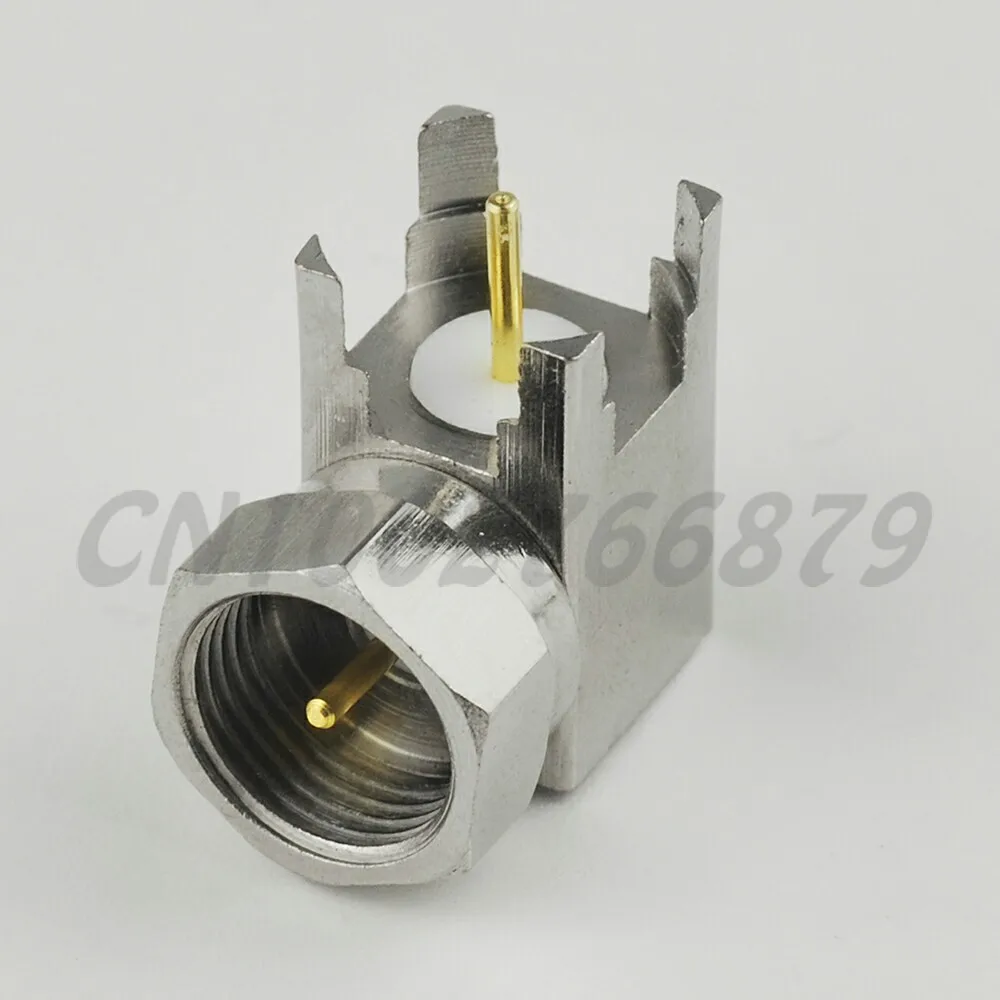 

RF electrical connector F male Thru Hole plug Right Angle PCB Mount connector