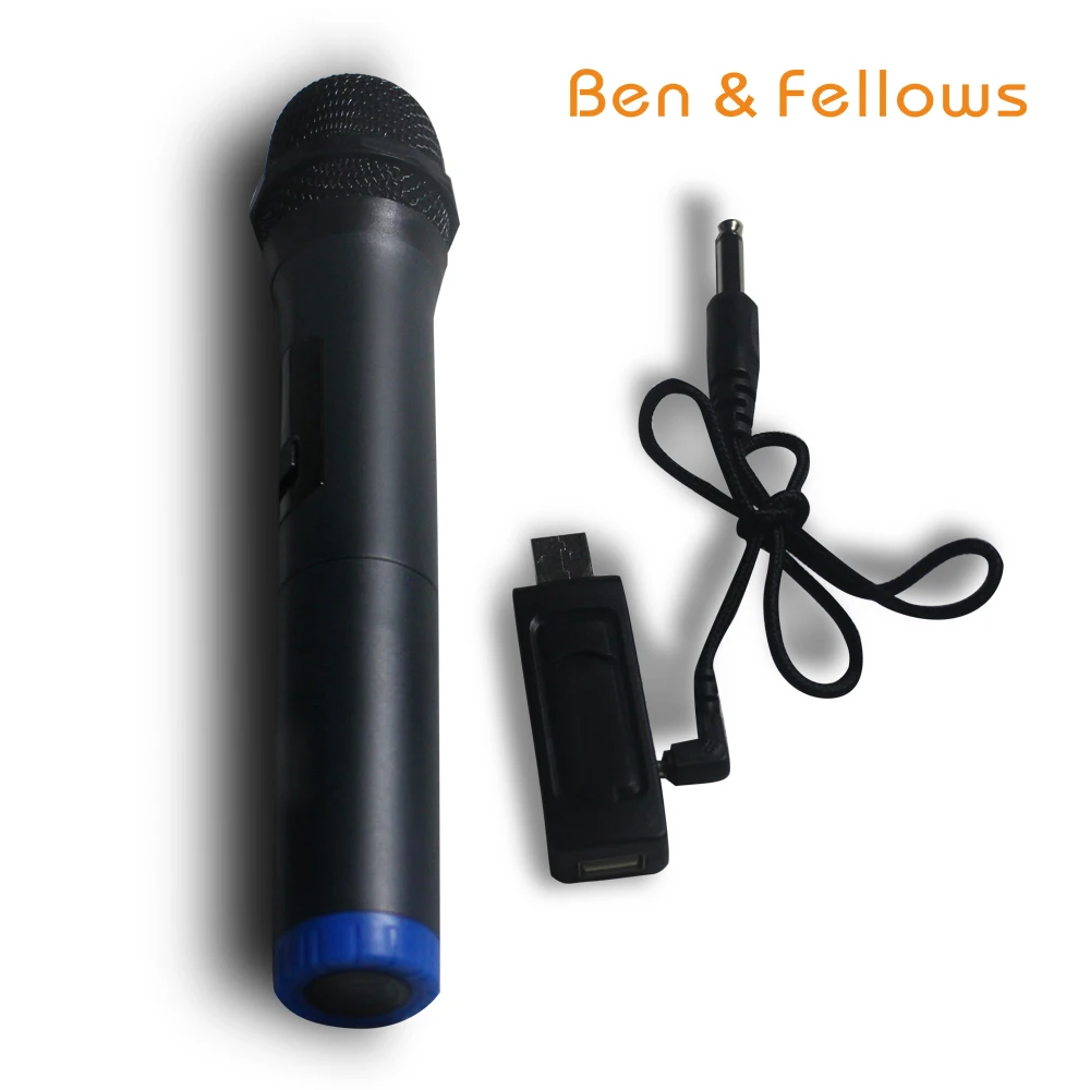

Ben & Fellows 610157 UHF Wireless Handheld Microphone Microfono Portable with USB Receiver