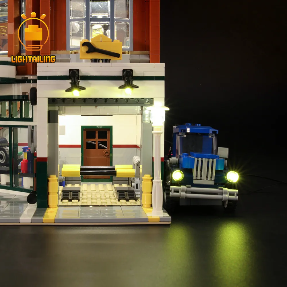 Pаспродажа Светильник, светодиодный светильник, Набор для создания углового гаража, ремонтная станция, светильник, набор, совместимый с 10264 (не включае...