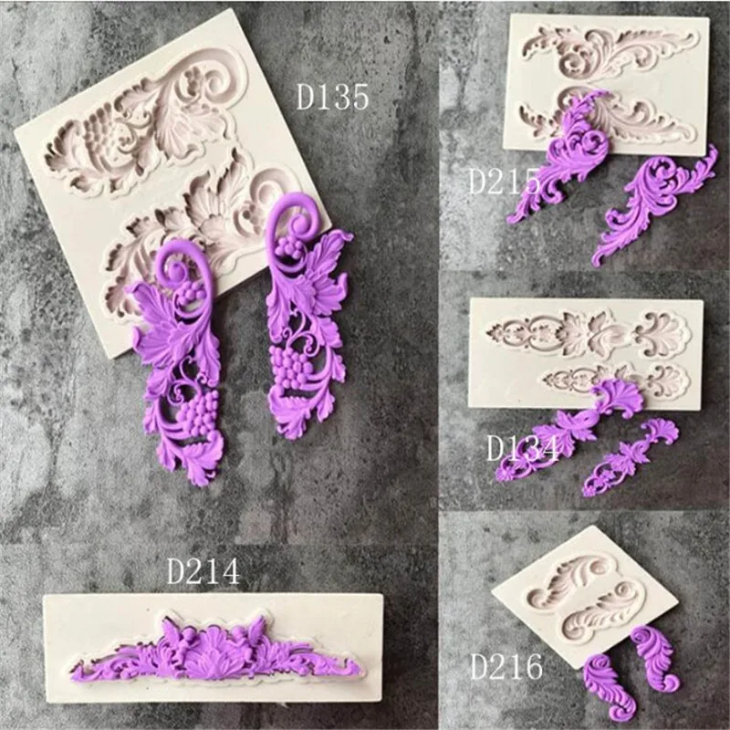 

5 Style Top Quality Nice Border European Relief Silicone Mold Fondant Mold Cake Decorating Tools Chocolate Gumpaste Mold