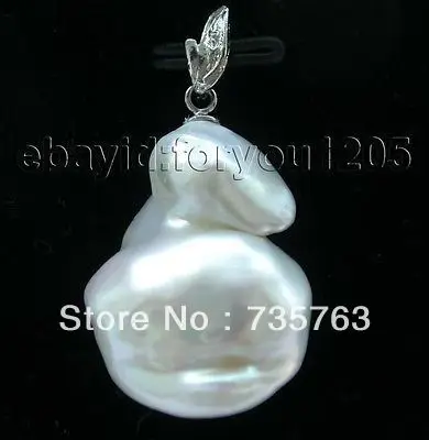 

HOT 00169 Genuine Natural White Reborn Keshi Pearl Pendant