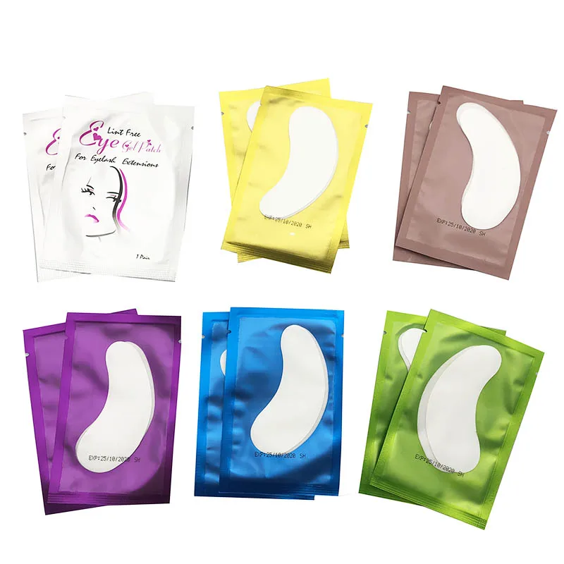 

100PCS lash Extension Paper gel Patches Grafted Eye Stickers 4 Color Eyelash Under Eye Pads Eye Paper Patches Tips Sticker