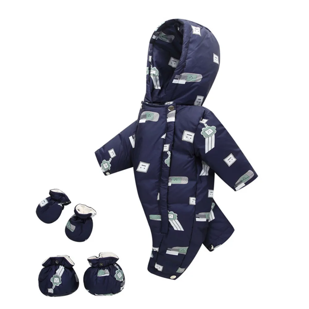 

Snowsuit Baby Snow wear Cotton Padded One Piece Warm Outerwear Kid's Overalls Romper Kids Winter Jumpsuit Newborn Parkas