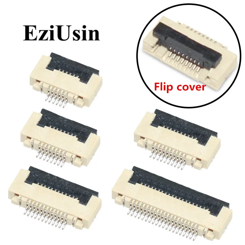 Женский плоский кабель 0 5 мм 1 разъемы PCB SMT ZIF 4 6 7 8 10 12 16 18 20 26 28 30 32 36 40 50 54