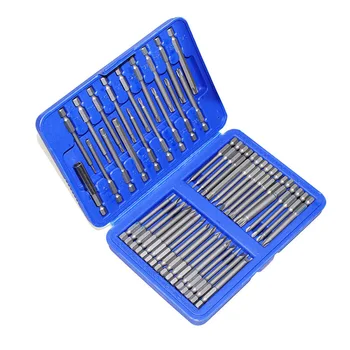 

FATCOOL 50PC Extra Long Bit Set 75mm Long Quick Release Cr-V Screwdriver Bit Holder Security Bit Set Pozidrive Torx Hex Bit