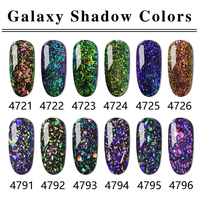 6 Bottles Ibdgel Color Uv Gel Nail Polish Glitter Galaxy Soak Off 6 Bottles Ibdgel Color Uv Gel Nail Polish Glitter Galaxy Soak Off 15ml Art Bling Colors Shiny Lacquer S In From Beauty