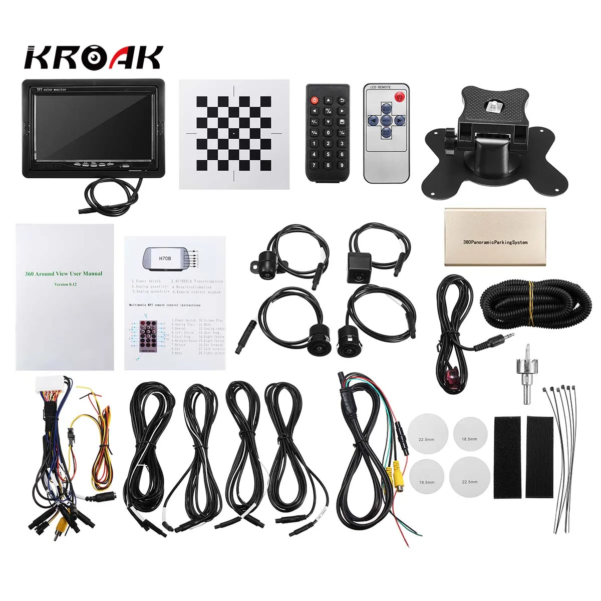

Bird View System HD 3D 360 Degree Surround View System 4 Car Camera Multi-angle Adjustable Metal Car Camera 1080P DVR G-Sensor