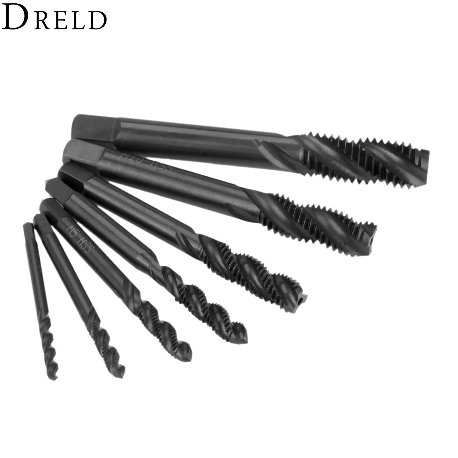 DRELD 7 шт. HSS 6542 азотирования Метрическая спираль рифленая резьбы крана M3-M12 винт