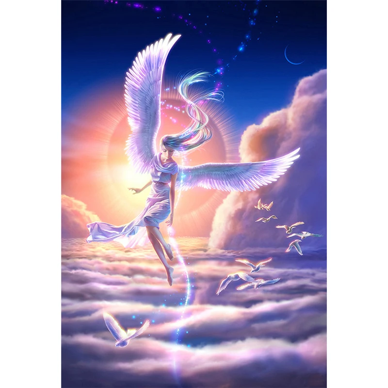 Picture of diamond mosaic handmade Beautiful angel painting crystal
