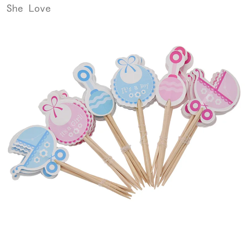 18Pcs Boy//Girl Type Kids Birthday Party Cupcake Toppers Baby Shower Cake Decor