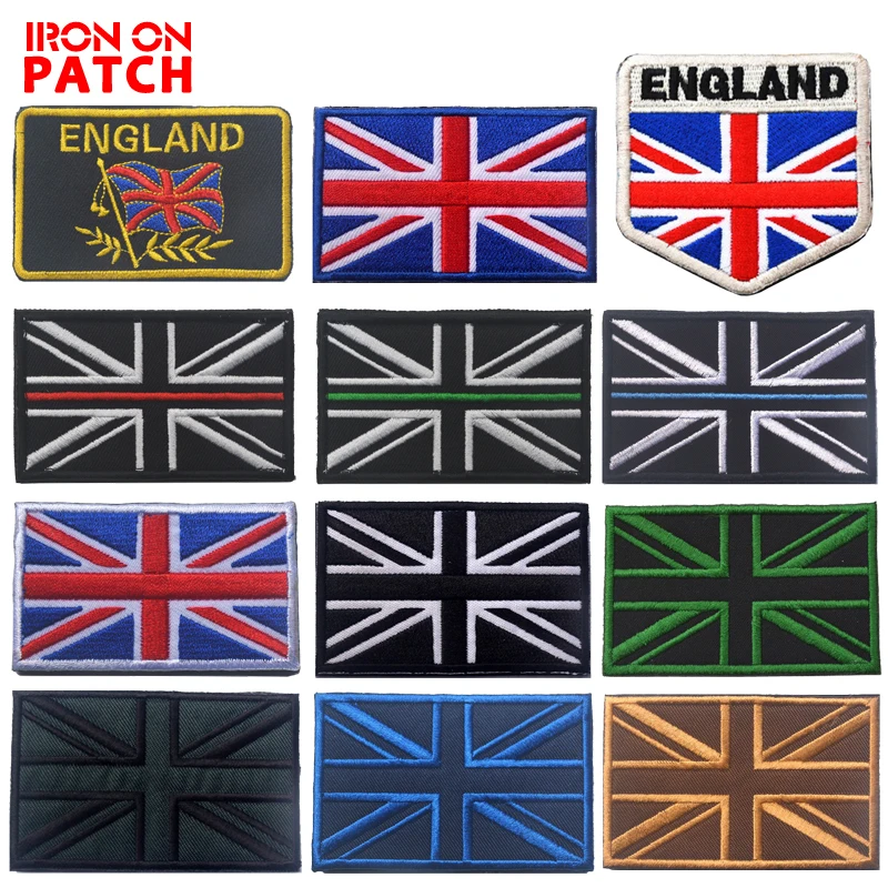 UK Great Britain flag Union Jack coyote tan badge subdued emblem hook patch 