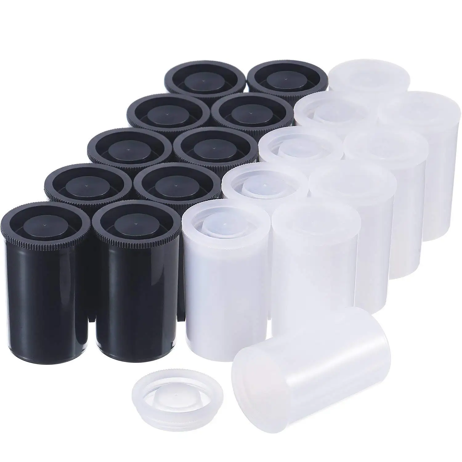 

10PCS X 33MM Plastic Empty Film Canister Camera Reel Container Storage Case Can for Accessories Art Bead Coin Pill Fishing Bait