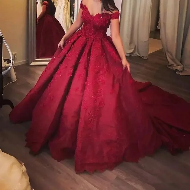 BONJEAN Reb Tulle Appliques Ball Gown Wedding Dresses 2019 Luxury Chapel Train Lace Button Back Gowns Vestido de Noiva | Свадьбы и