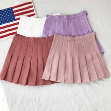 Для женщин Мини-юбки Harajuku модные плиссированные юбки Высокая талия сладкий розовый Мини-юбки Женский#5115