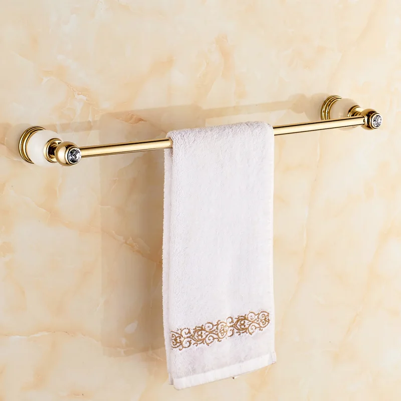 The Bathroom Pendant Jade Marble Copper Single Towel Bar Towel Rack