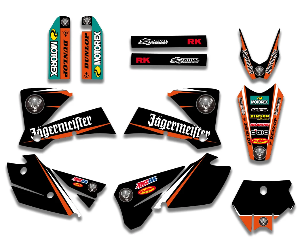 Новая команда Графика наклейки Стикеры для KTM SX 125 200 250 300 450 525 2003-2004 мотоцикл