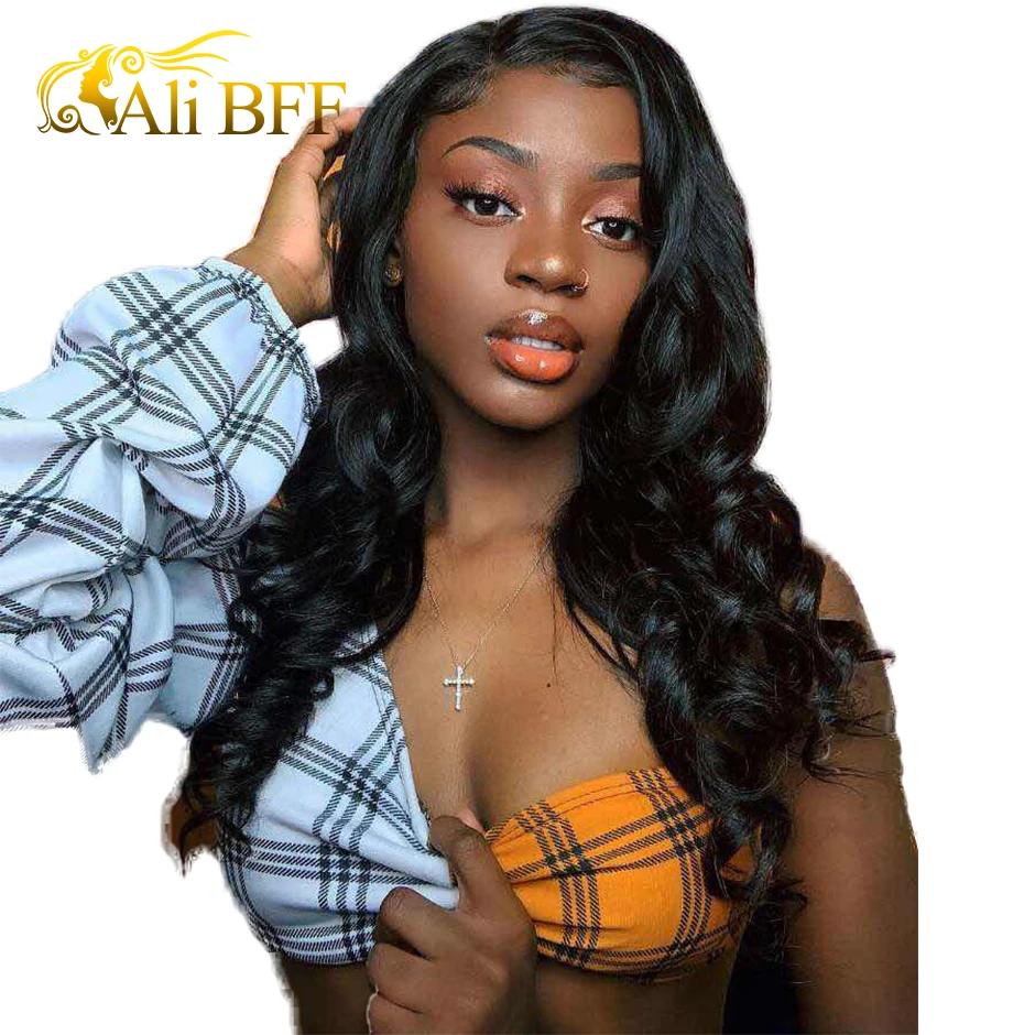 

Malaysia Loose Wave Human Hair Wigs Non Remy Hair 13*4 Lace Front Wig With Baby Hair Around 150% Density Natural Color