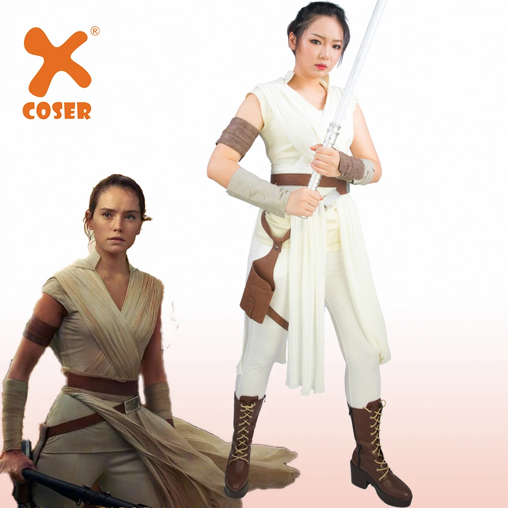 X-COSTUME S Wars: Episode IX Rey костюм для косплея женский полиэстер подарок на Хэллоуин |
