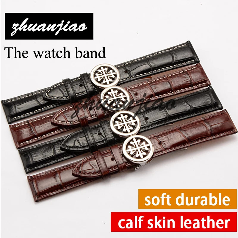 

Real Italy leather is directly from the Italy,20mm black brown Genuine Leather Watchband with Original Buckle Watchstrap
