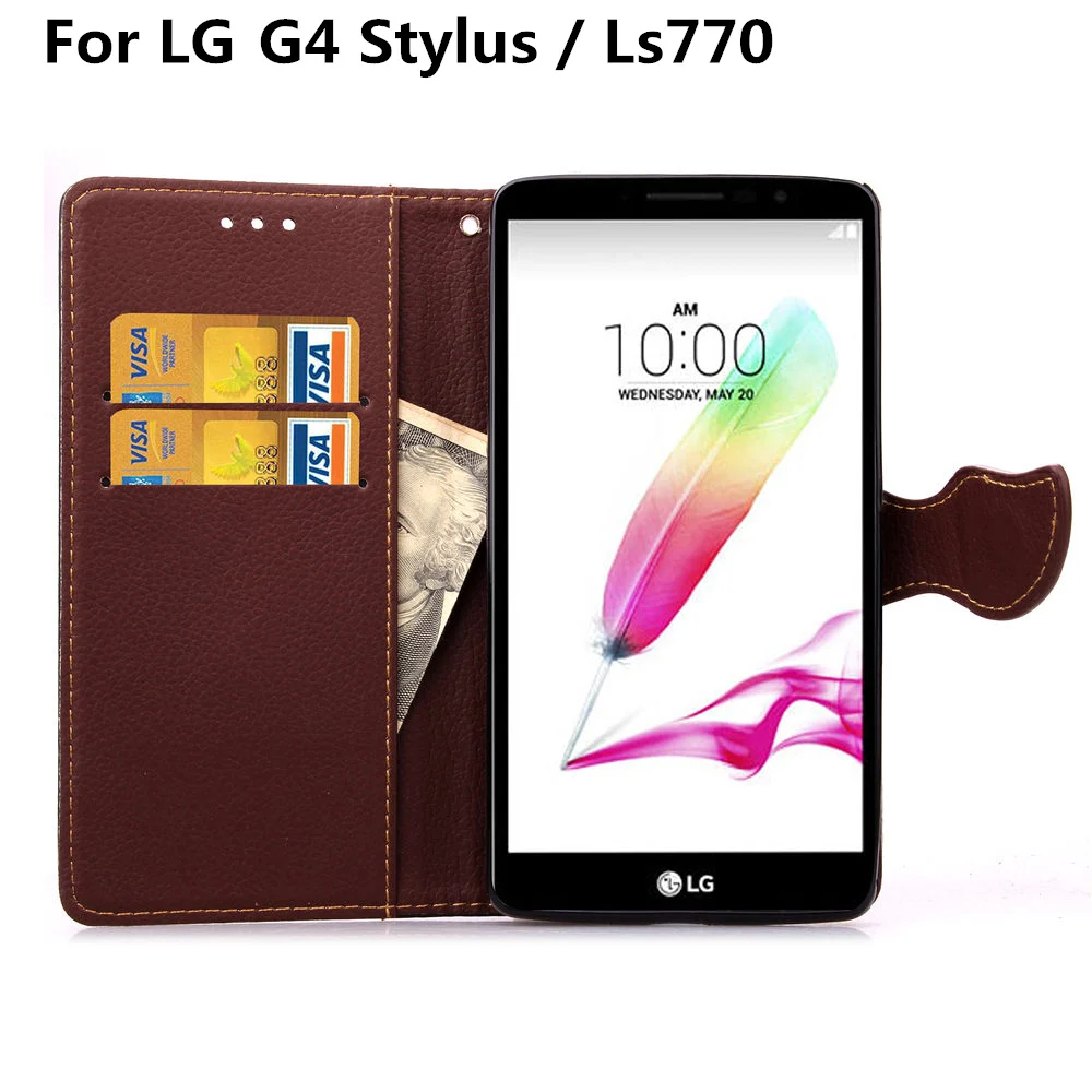 

LG4Stylus for LG G4 Stylus Case G 4 Stylo Leaf Clasp Stand Flip Leather Cases Card Slot Wallet Cover black LG4 G4Stylus Ls770