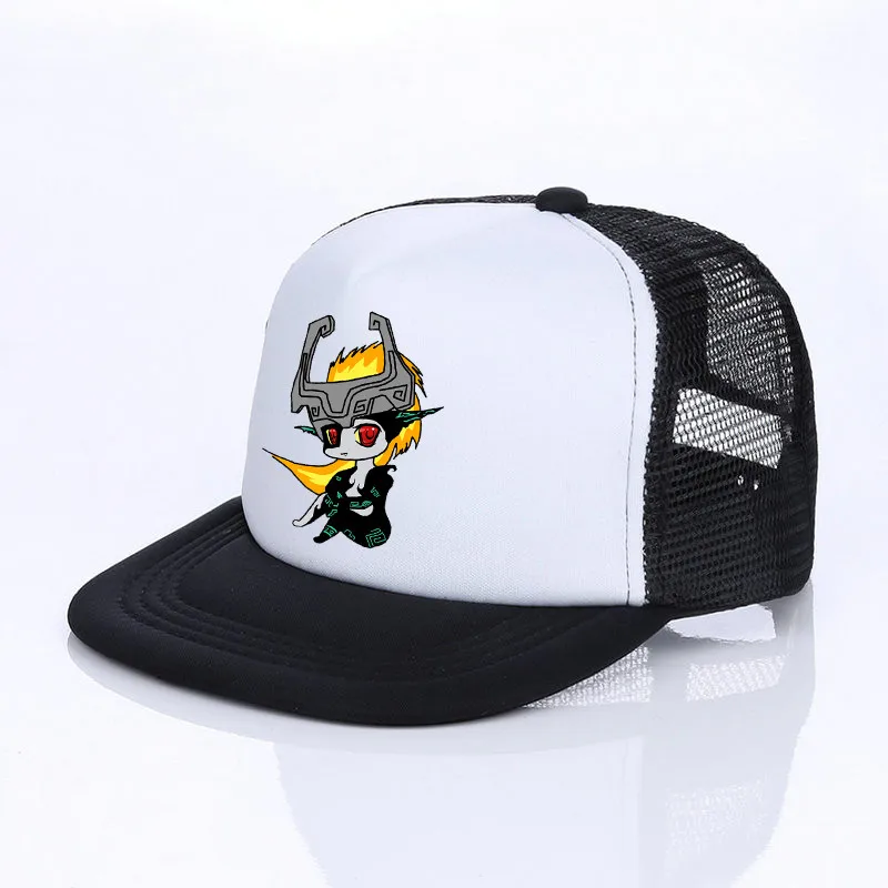 Саржа Вселенная Легенды Zelda Snapback cap Сумеречная принцесса Midna Link Косплей шляпа с капюшоном плащ Кепка фигура Хэллоуин YF030