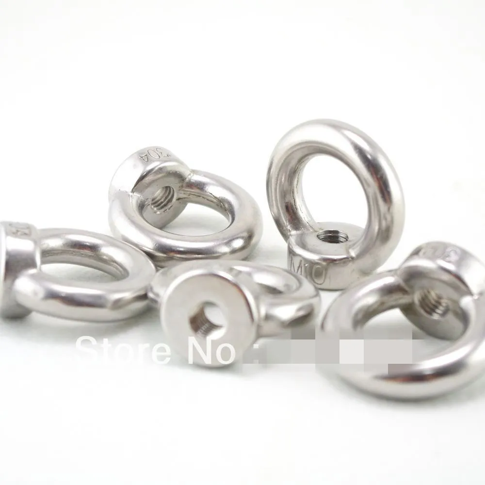 5PCS M6 Metric Threaded Eyes Nuts 304 Stainless Steel Lifting Newin