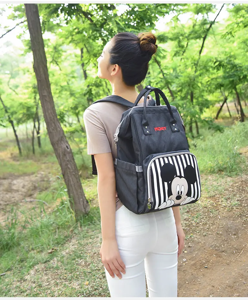 Disney Микки Минни Мумия сумка для подгузников дорожная пеленка сумка Bolsas Maternidade коляска с водоотталкивающим покрытием сумка USB Электрический