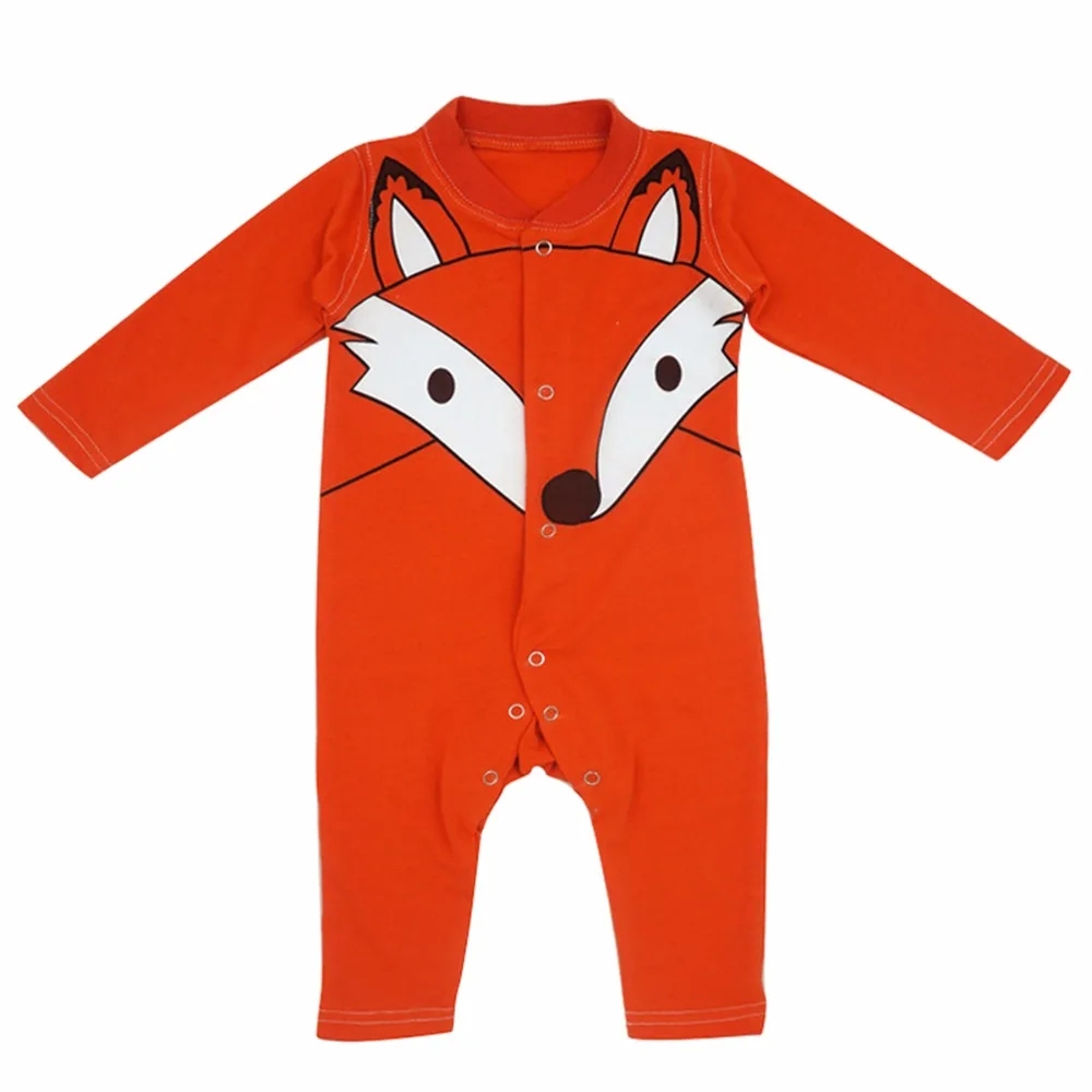 Dibujos Animados lindo bebé recién nacido Niño traje zorro ropa del mono del mameluco del algodón manga larga Bebes traje 0-24 M Dibujos Animados lindo bebé recién nacido Niño traje zorro ropa del mono del mameluco del algodón manga larga Bebes traje 0-24 M