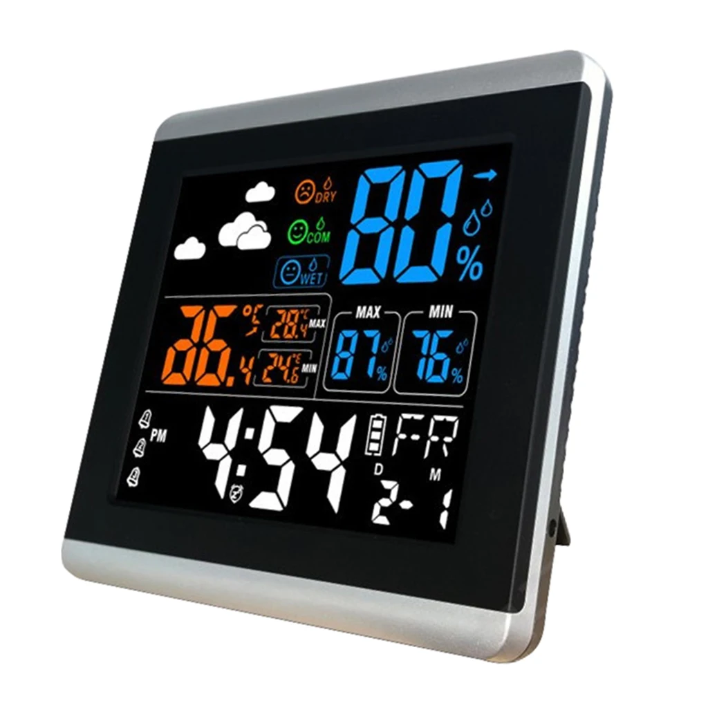 Large Screen LCD Digital Table Alarm Clock Wall Clock With Temperature Calendar Hygrometer