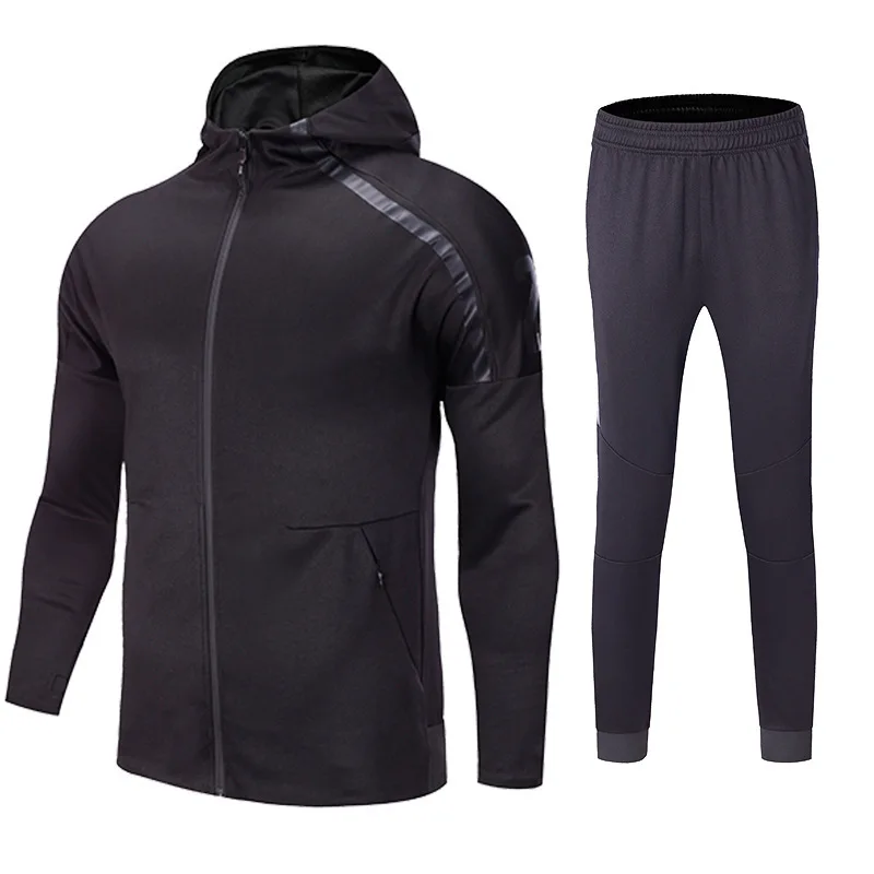 Лидер продаж тренировочный костюм для футбола открытый seccor майки футболка для взрослых futbol - Цвет: Черный