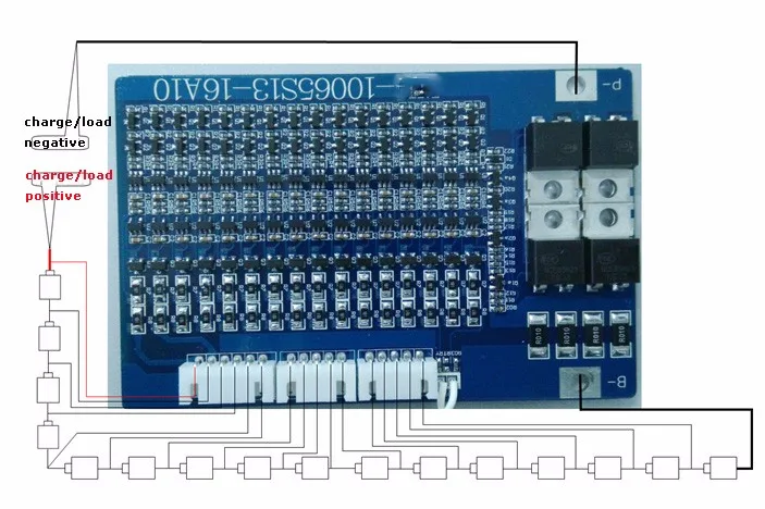 16S 15A литий-полимерный lipo BMS/PCM/PCB плата защиты батареи для 16 ячеек 18650 литий-ионный аккумулятор с балансом w/Temp