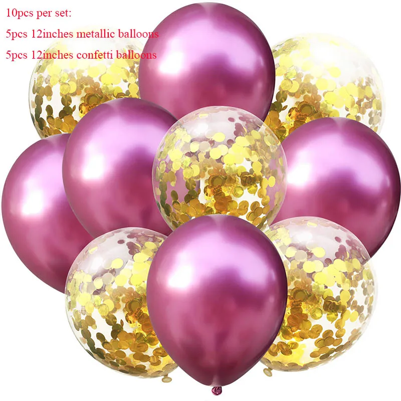 10 шт. 12 дюймов шары из латекса цвета металлик Блестящий конфетти воздушный шар юбилейные шары гелиевые воздушные шары для дня рождения Свадебная вечеринка баллон