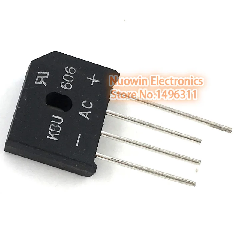 10PCS 6A 600V diode bridge rectifier kbu606in Rectifiers from