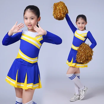 

Girl Cheerleading Costumes Aerobics Students Cheerleader Team Performance Clothing With Socks