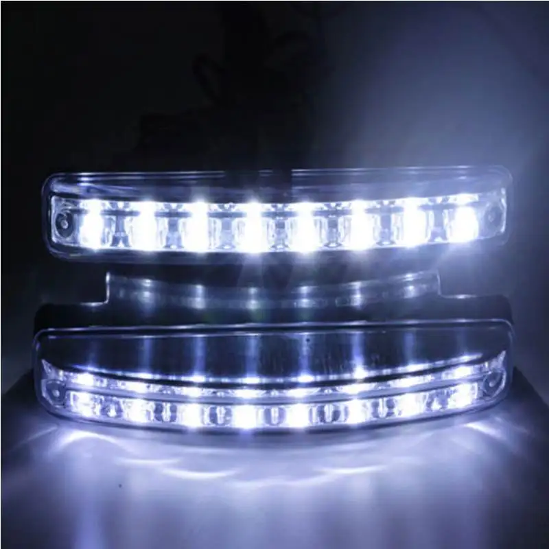 Car-styling 8LED Daytime Running Light Cars DRL The Fog Driving Daylight Head Lamps per luci di navigazione automatiche bianche - immagine 3