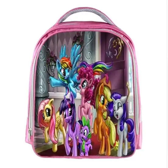 Рюкзак My Little Pony для девочек с принтом из мультфильмов, радужные скалы, школьные рюкзаки для девочек, рюкзак для детей, подарок на заказ, имя
