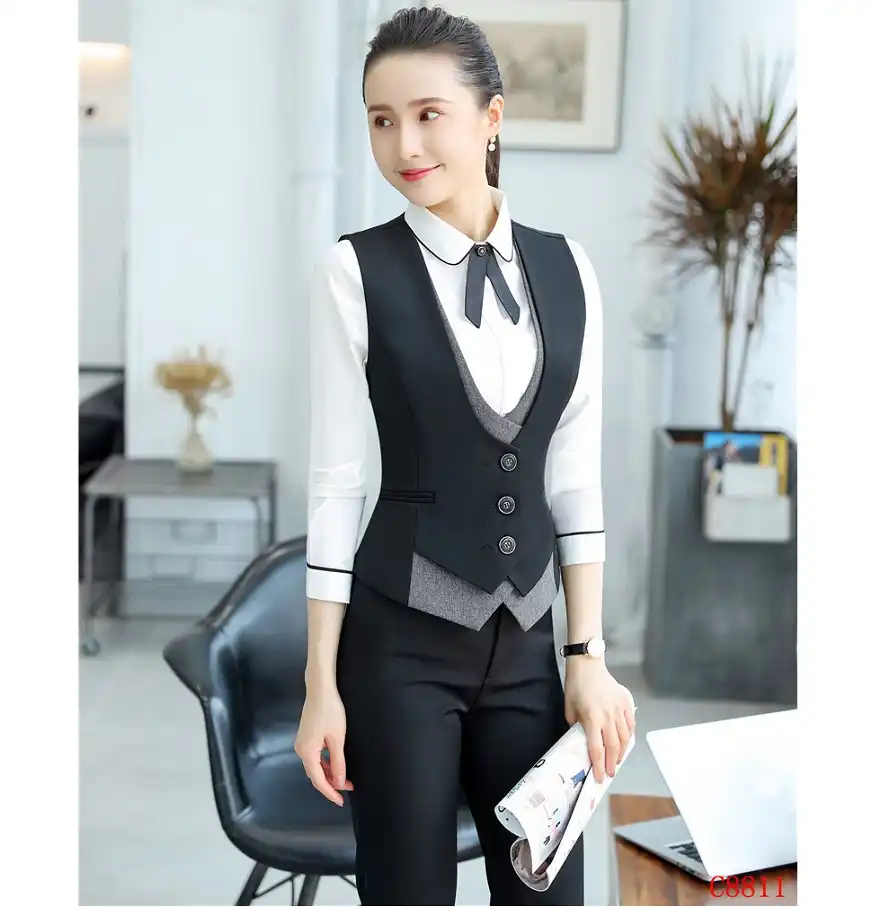 Trajes de negocios formales para mujer, conjuntos de pantalón y chaleco  superior, trajes de oficina para mujer, ropa de trabajo|women suits with  pants|pantsuit womenwomen suits - AliExpress