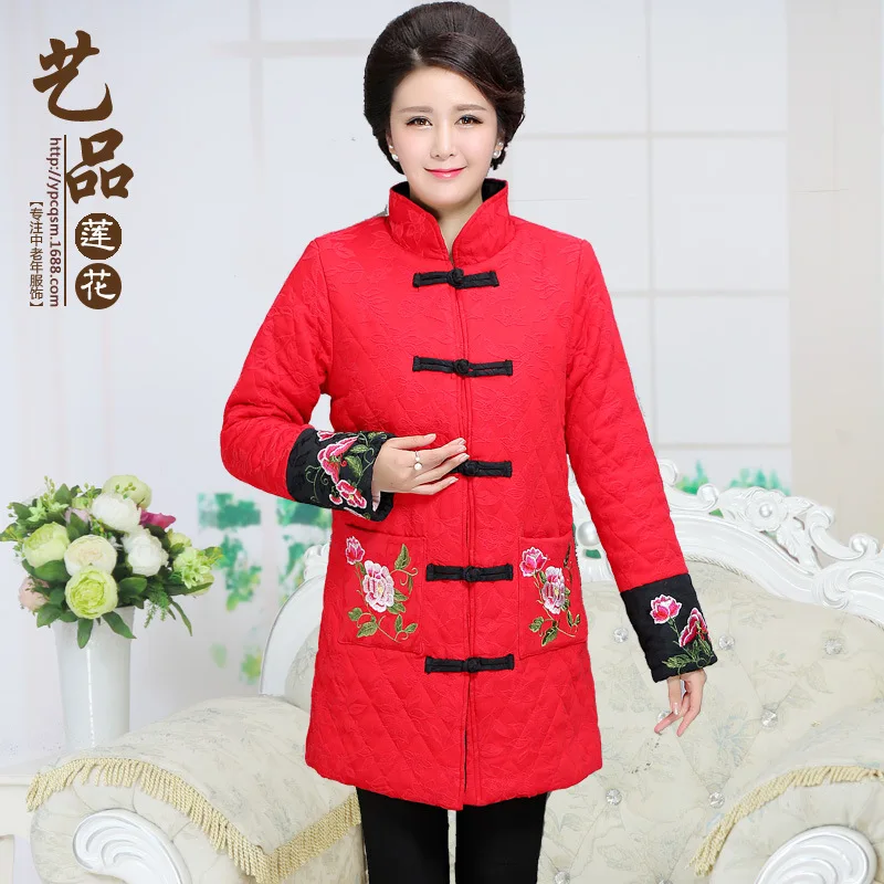2016chinese winter women coat jacket parka long plus size elegant fur chaqueta mujer manteau abrigos mujer