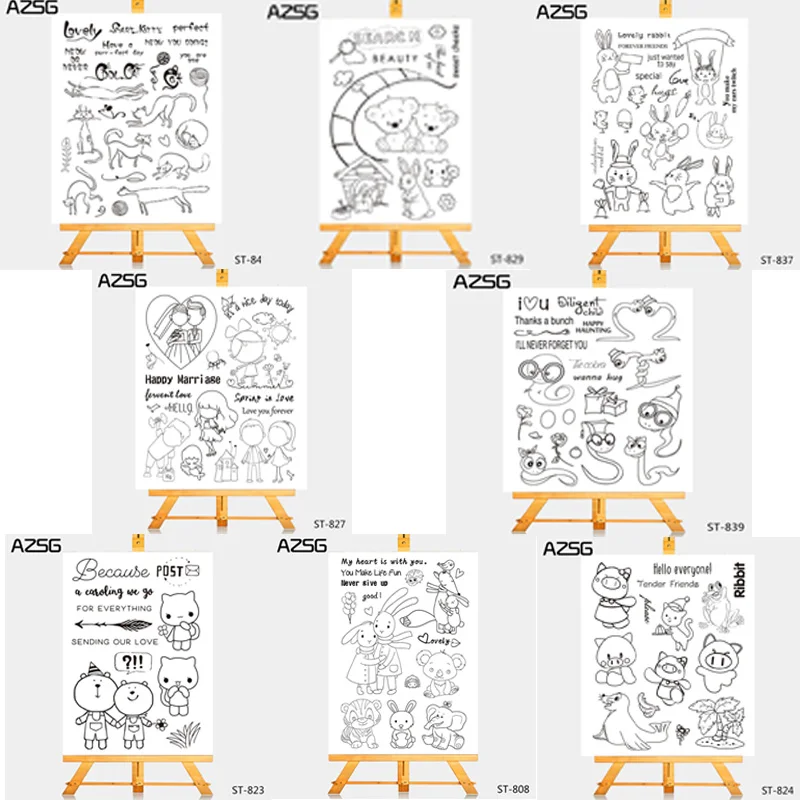 

AZSG Cartoon Anime Silicone Clear Stamps/Seal For DIY Scrapbooking Decorative Card Making Craft Fun Decoration Supplies