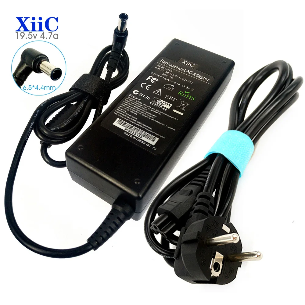 

XiiC 19.5 V 4.7A Laptop Adapter For SONY VAIO VGP-AC19V PCG VGA VPC TV Series Notebook AC Power Charger 90W 6.5*4.4mm