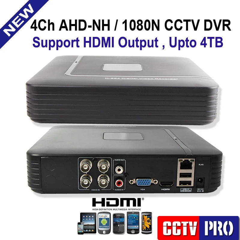 

CCTV AHD-NH/1080N Or 960H (Analog) DVR 4 Channel 960P 720P Recorder Support Multi Language Upto 4TB Digital Video Recorder
