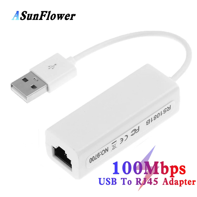 

USB 2.0 To Lan RJ45 10/100 Mbps Cable Adapter USB HUB To RJ45 For Windows7 Mac HY PC Computer Laptop Accessories USB Converter