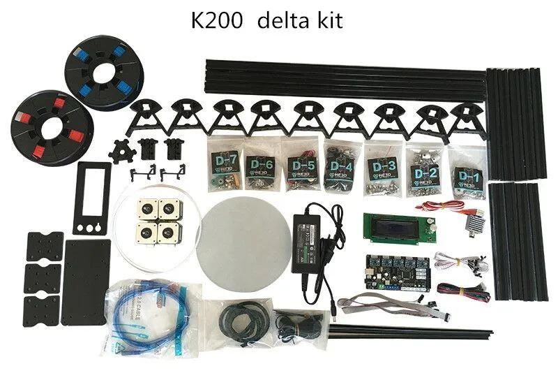 Autoleveling HE3D K200 delta 3d принтер комплект DIY принтера один экструдер сопел-поддержка из разных материалов