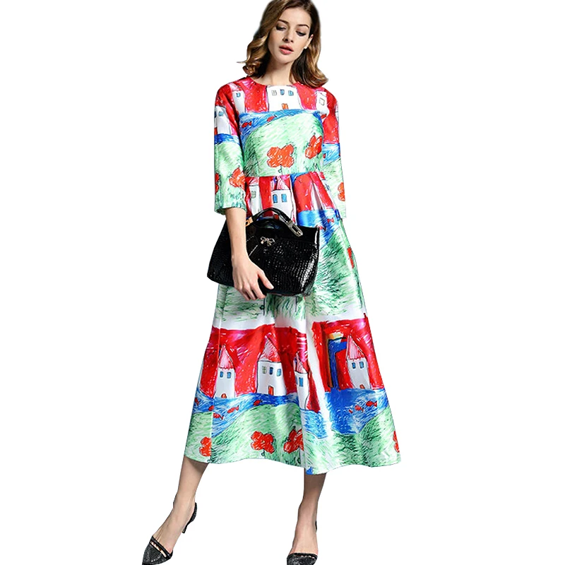 Женское платье с принтом в виде комиксов размеры s xxl лето осень 2018|womens clothing|womens